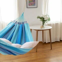 LA SIESTA Hängematte 'Modesta', Lagoon, Single - L 300 X B 140 Cm -Naturgrün Verkaufsgeschäft 3940200328 Single Haengematte Modesta Lagoon Bio Baumwolle 5 106086