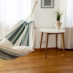 LA SIESTA Hängematte 'Modesta', Olive, L 300 X B 140 Cm -Naturgrün Verkaufsgeschäft 3940200331 Single Haengematte Modesta Olive Bio Baumwolle 8 106171