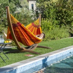 LA SIESTA Hängematte 'Modesta', Volcano -Naturgrün Verkaufsgeschäft 3940200332 Doppel Haengematte Modesta Volcano Bio Baumwolle 6 106095