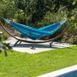 LA SIESTA Hängematte 'Modesta', Lagoon -Naturgrün Verkaufsgeschäft 3940200333 Doppel Haengematte Modesta Lagoon Bio Baumwolle 3 106098