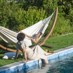 LA SIESTA Hängematte 'Modesta', Latte 7 LA SIESTA Hängematte 'Modesta', Latte -Naturgrün Verkaufsgeschäft 3940200335 Doppel Haengematte Modesta Latte Bio Baumwolle 4 106106