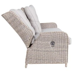 Kölle Geflechtbank 'Heidelberg' 2,5 Sitzer, Inkl. Auflage Stone Grey -Naturgrün Verkaufsgeschäft 3950100890 Geflechtbank Heidelberg 2 5Sitzer Koelle rattanbraun inkl Auflage stonegrey 01 47953