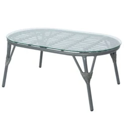 Loungegruppe 'Evora', 4-teilig, Grau -Naturgrün Verkaufsgeschäft 3950101015 Alu Geflechtgruppe Evora 4tlg grau inkl Kissen 4 99293