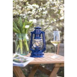 Feuerhand Sturmlaterne 'Baby Special 267', Blau, 26,5 X 13,5 X 15 Cm -Naturgrün Verkaufsgeschäft 3990100190 feuerhand sturmlaterne 3 121587